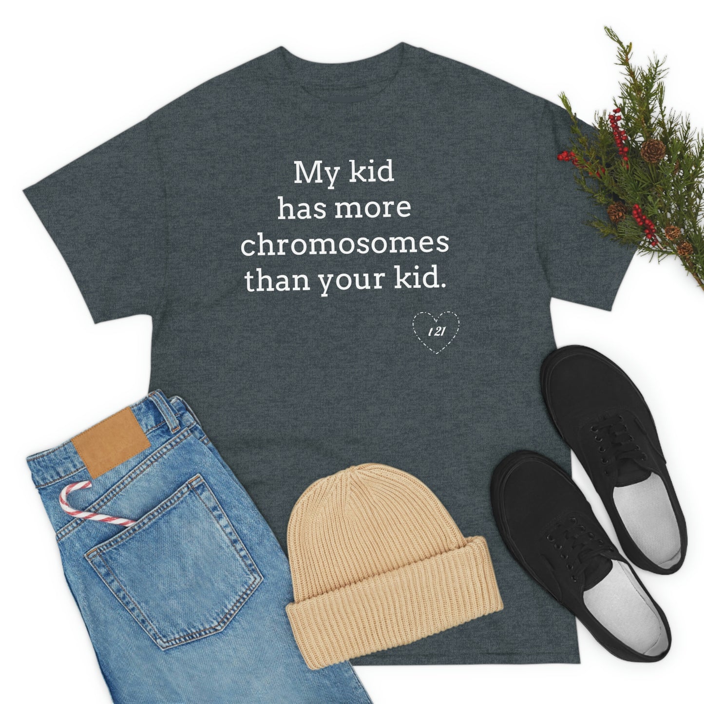 T21 Extra Chromosome Unisex Heavy Cotton Tee