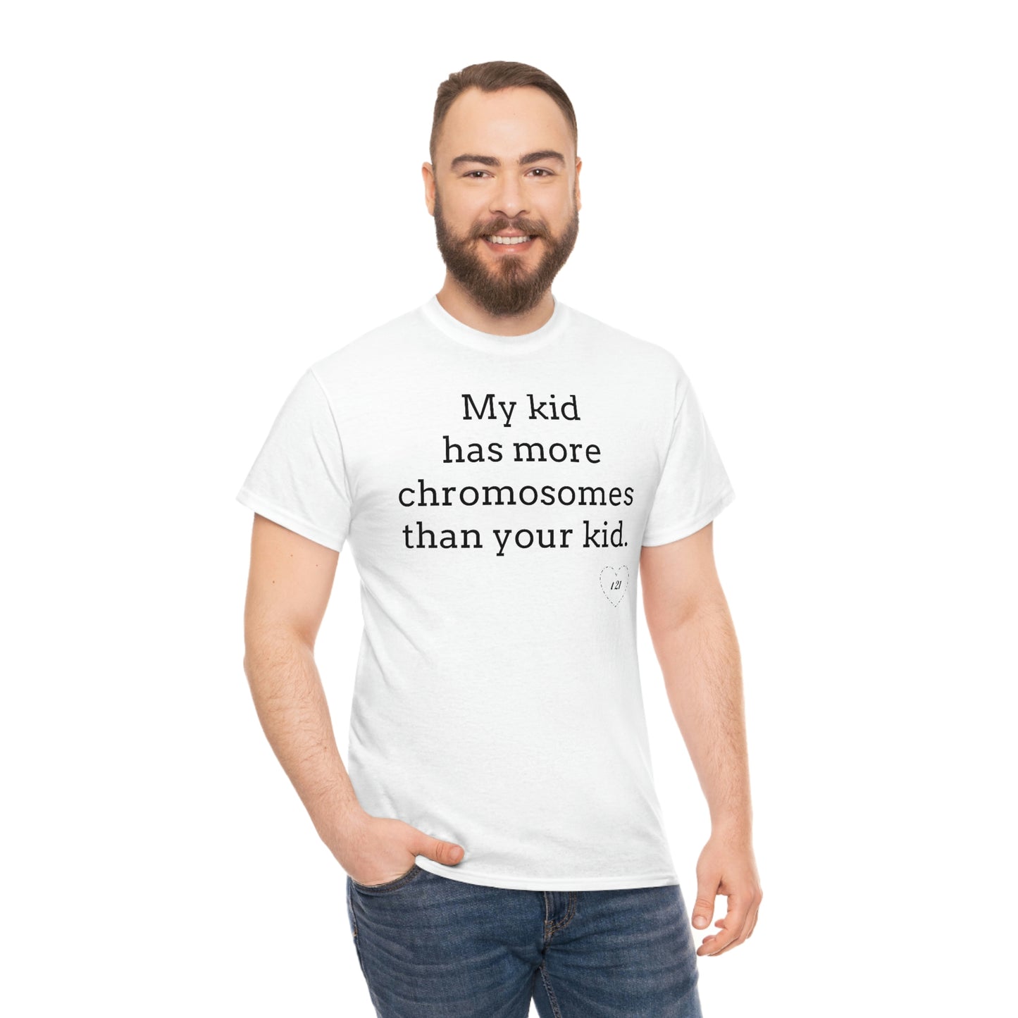 T21 Extra Chromosome Unisex Heavy Cotton Tee