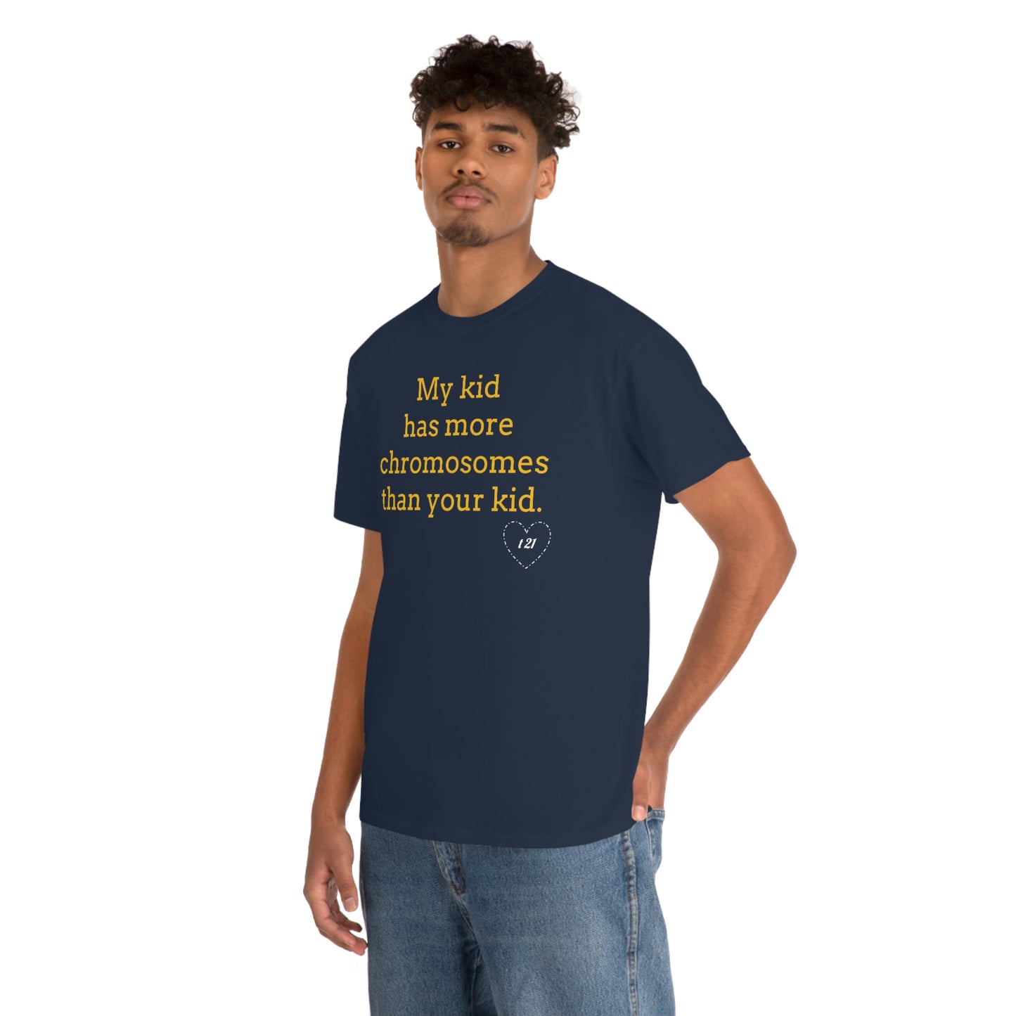 T21 Extra Chromosome Unisex Heavy Cotton Tee