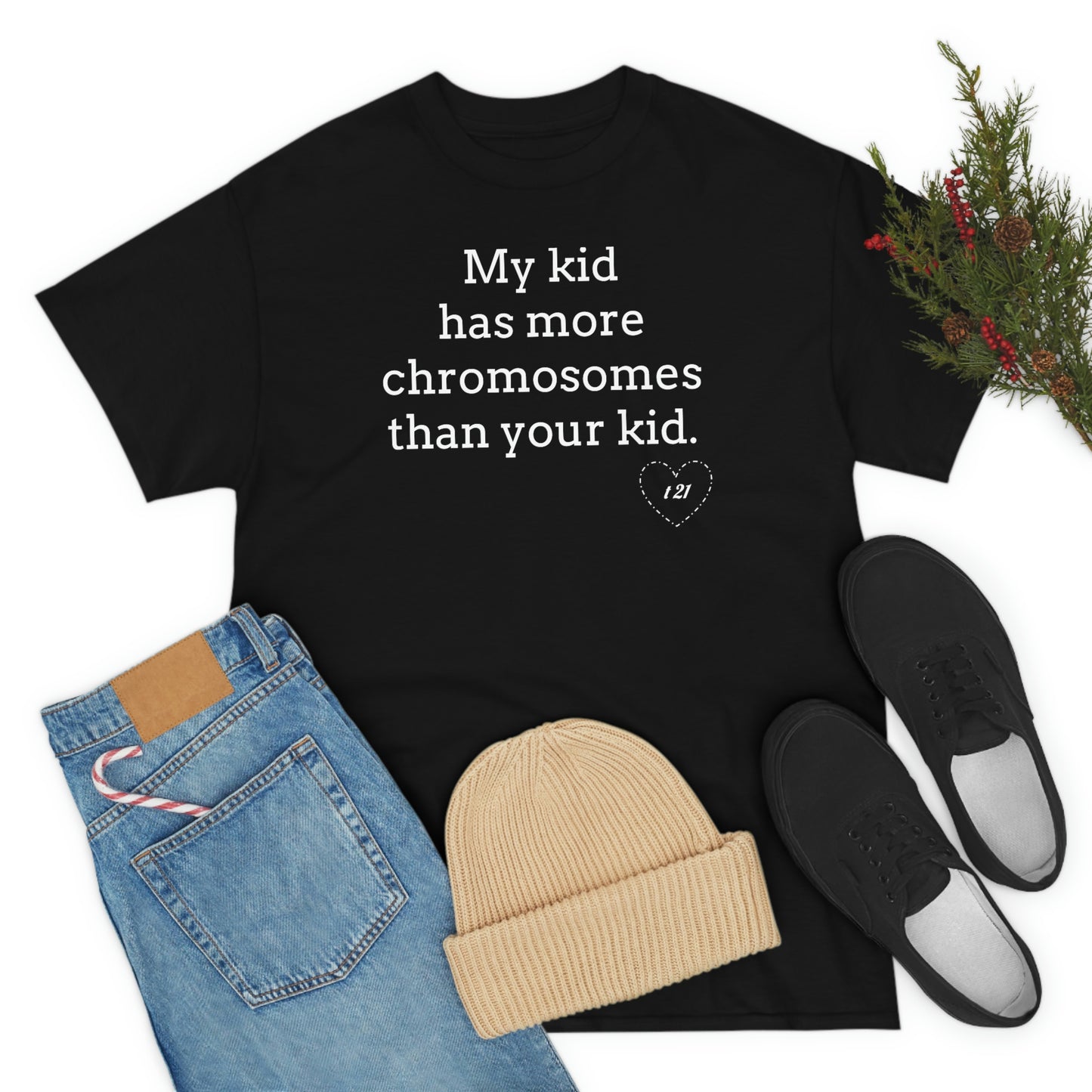 T21 Extra Chromosome Unisex Heavy Cotton Tee