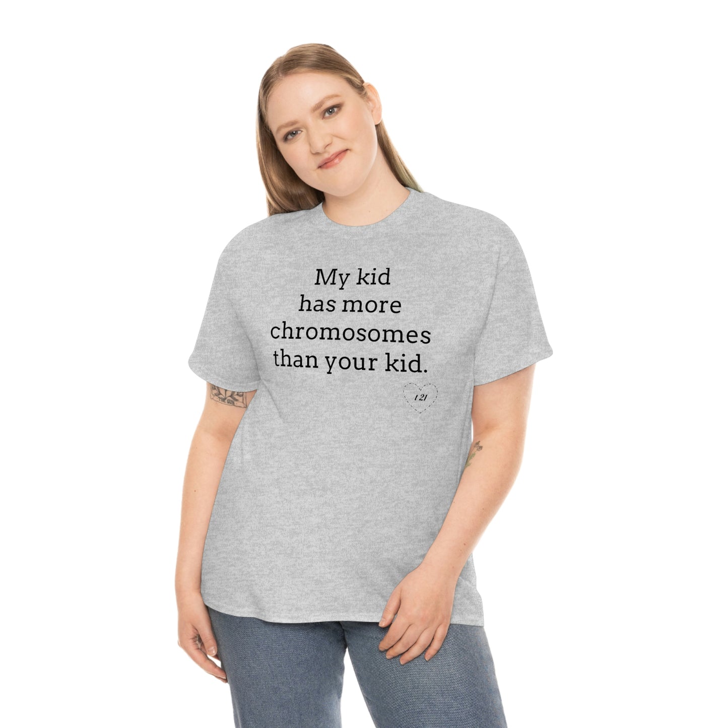 T21 Extra Chromosome Unisex Heavy Cotton Tee