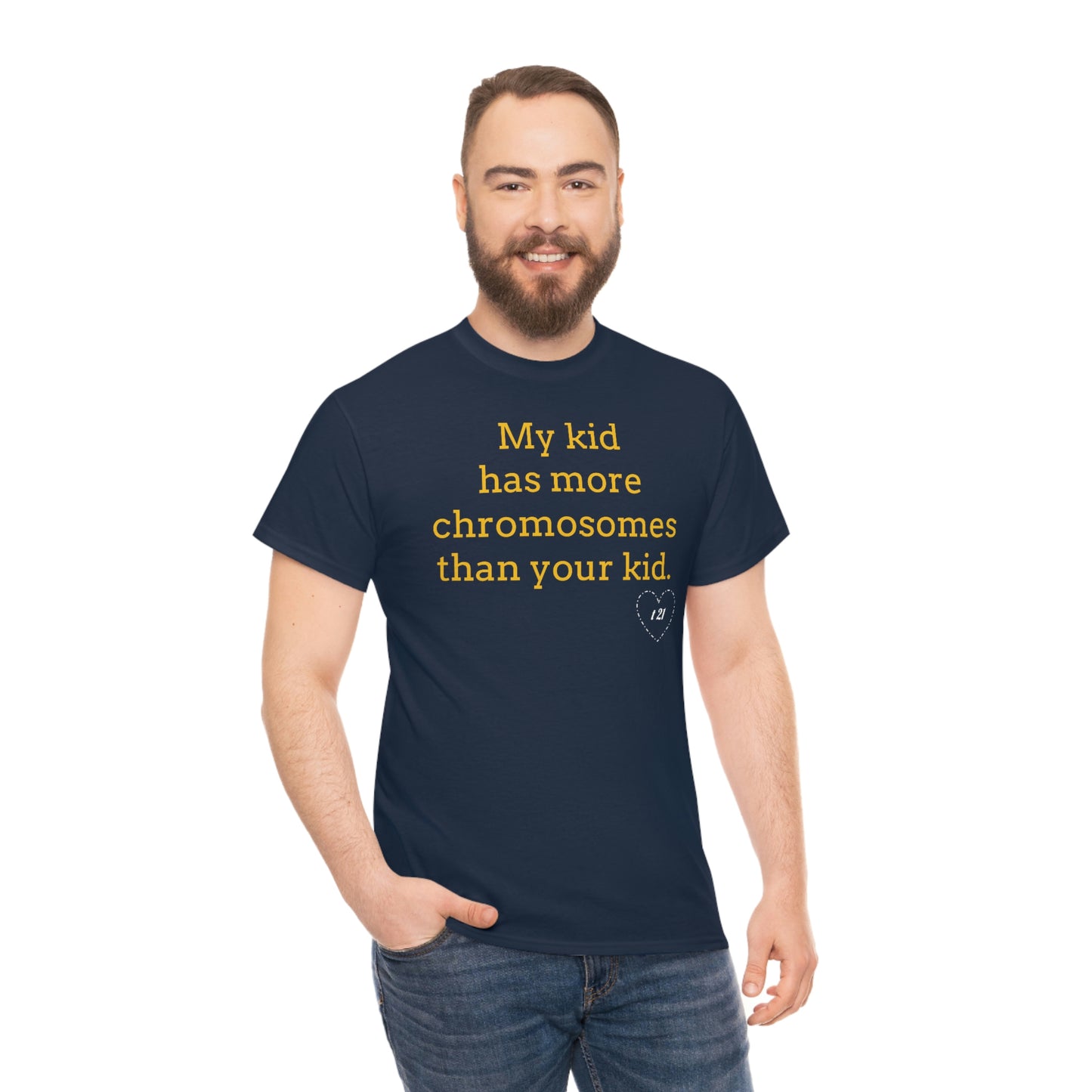 T21 Extra Chromosome Unisex Heavy Cotton Tee