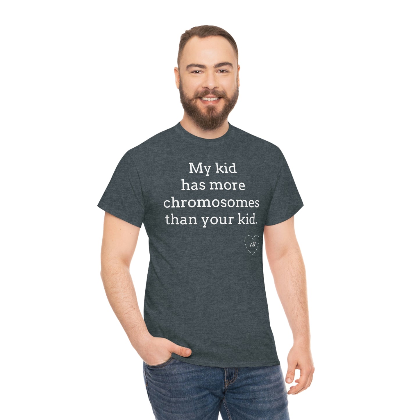 T21 Extra Chromosome Unisex Heavy Cotton Tee