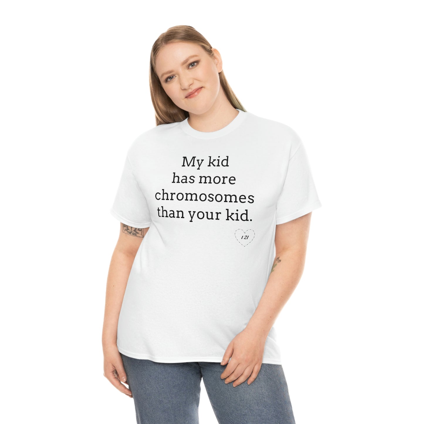 T21 Extra Chromosome Unisex Heavy Cotton Tee