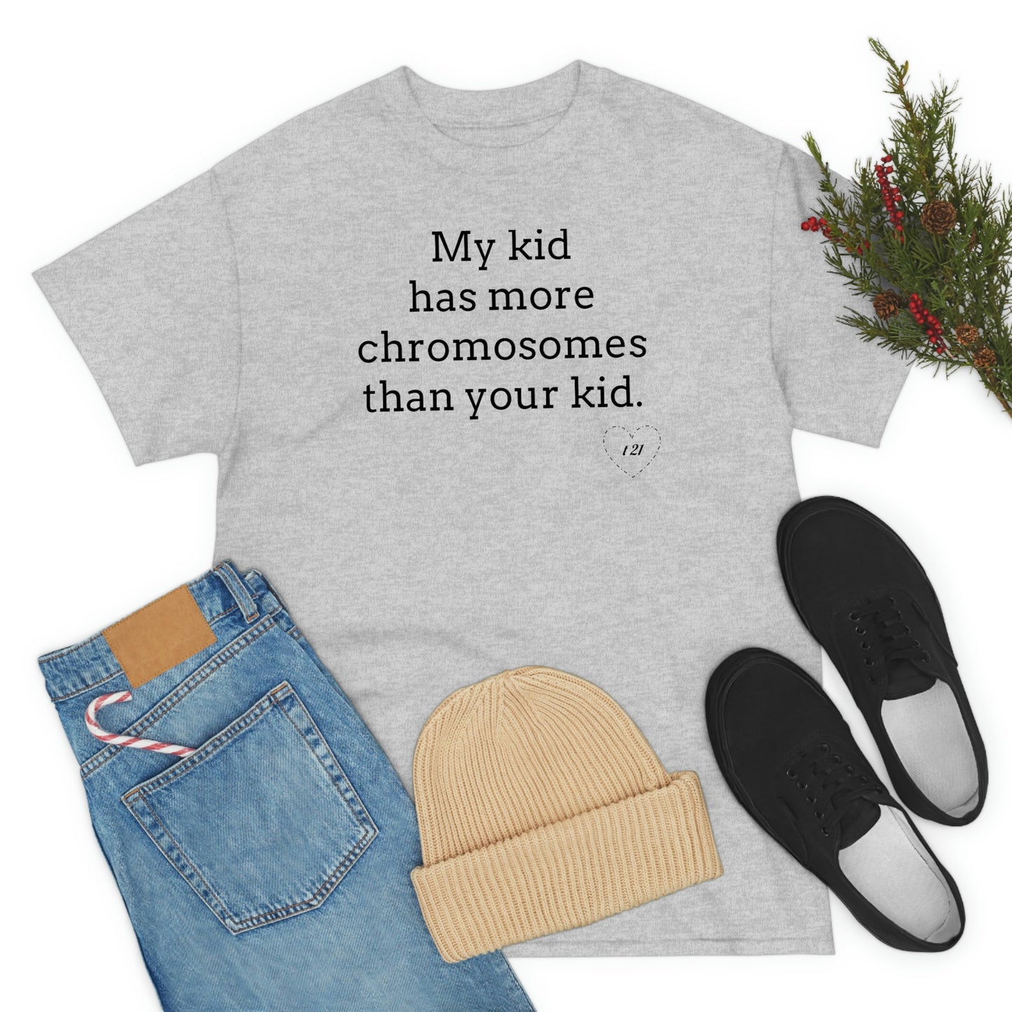 T21 Extra Chromosome Unisex Heavy Cotton Tee