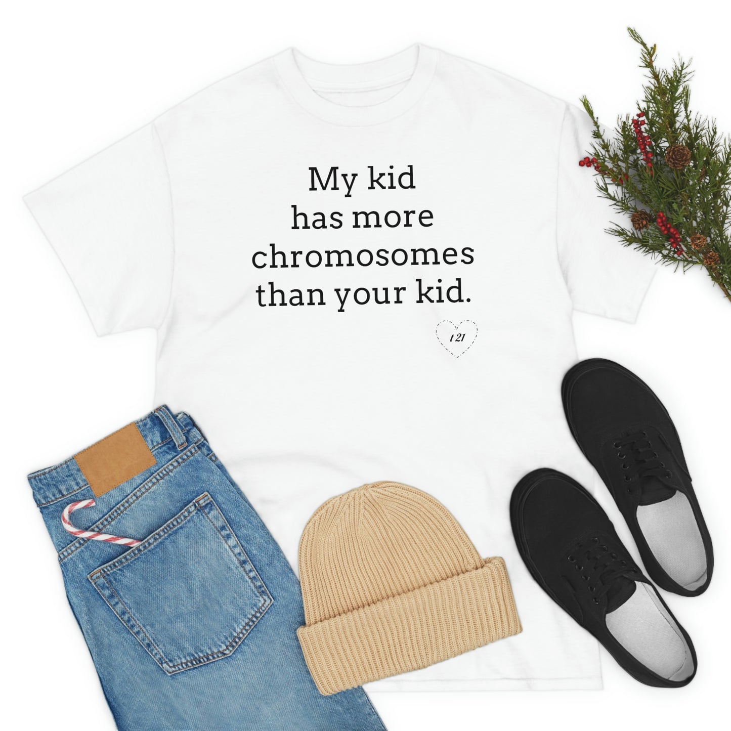 T21 Extra Chromosome Unisex Heavy Cotton Tee
