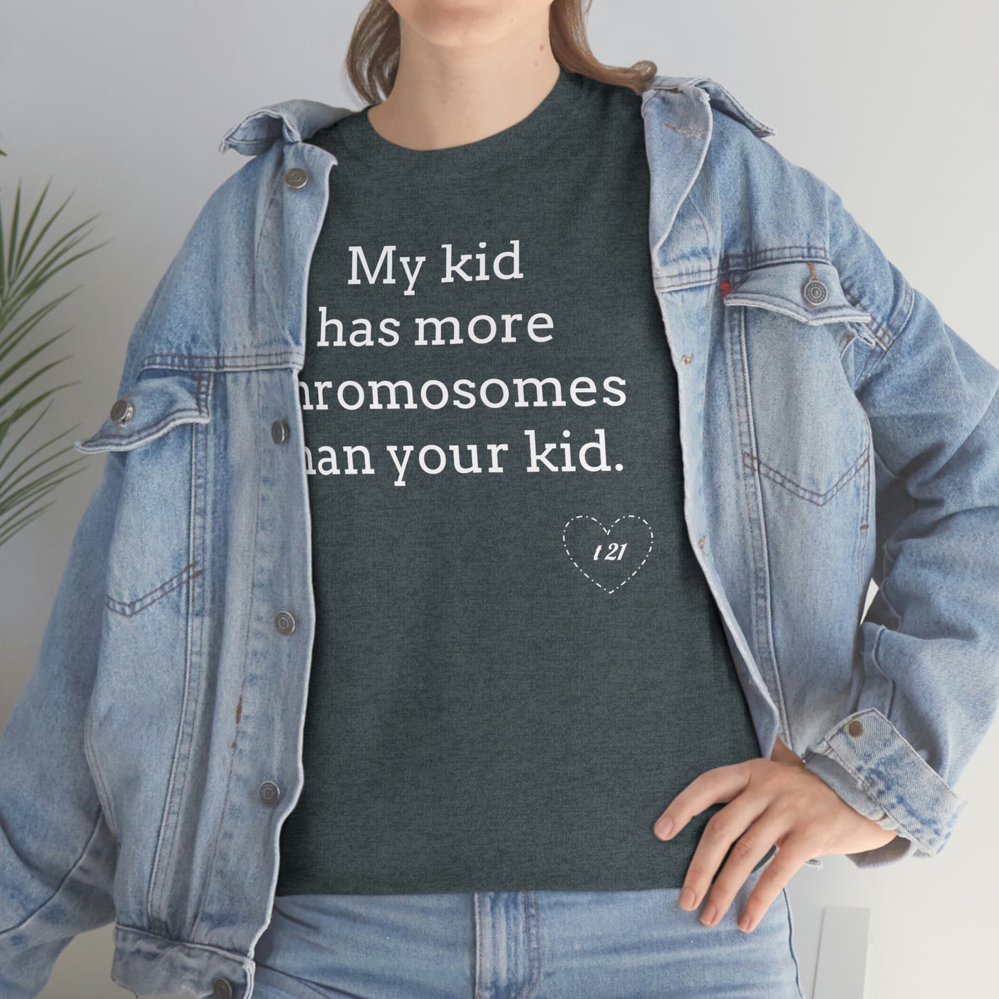 T21 Extra Chromosome Unisex Heavy Cotton Tee