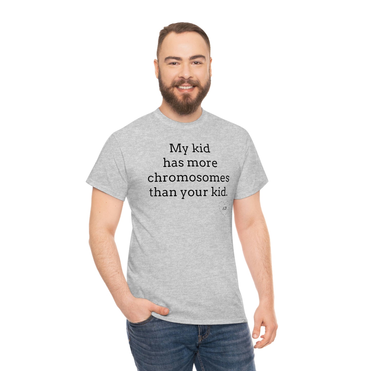 T21 Extra Chromosome Unisex Heavy Cotton Tee