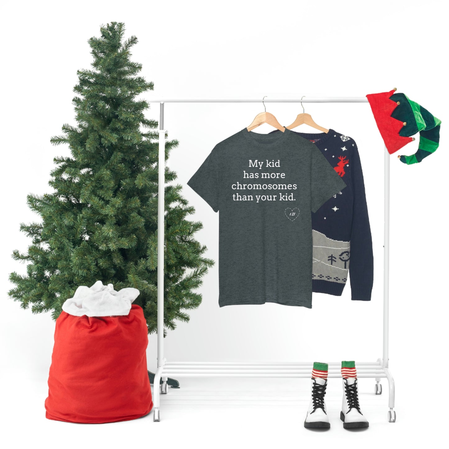 T21 Extra Chromosome Unisex Heavy Cotton Tee