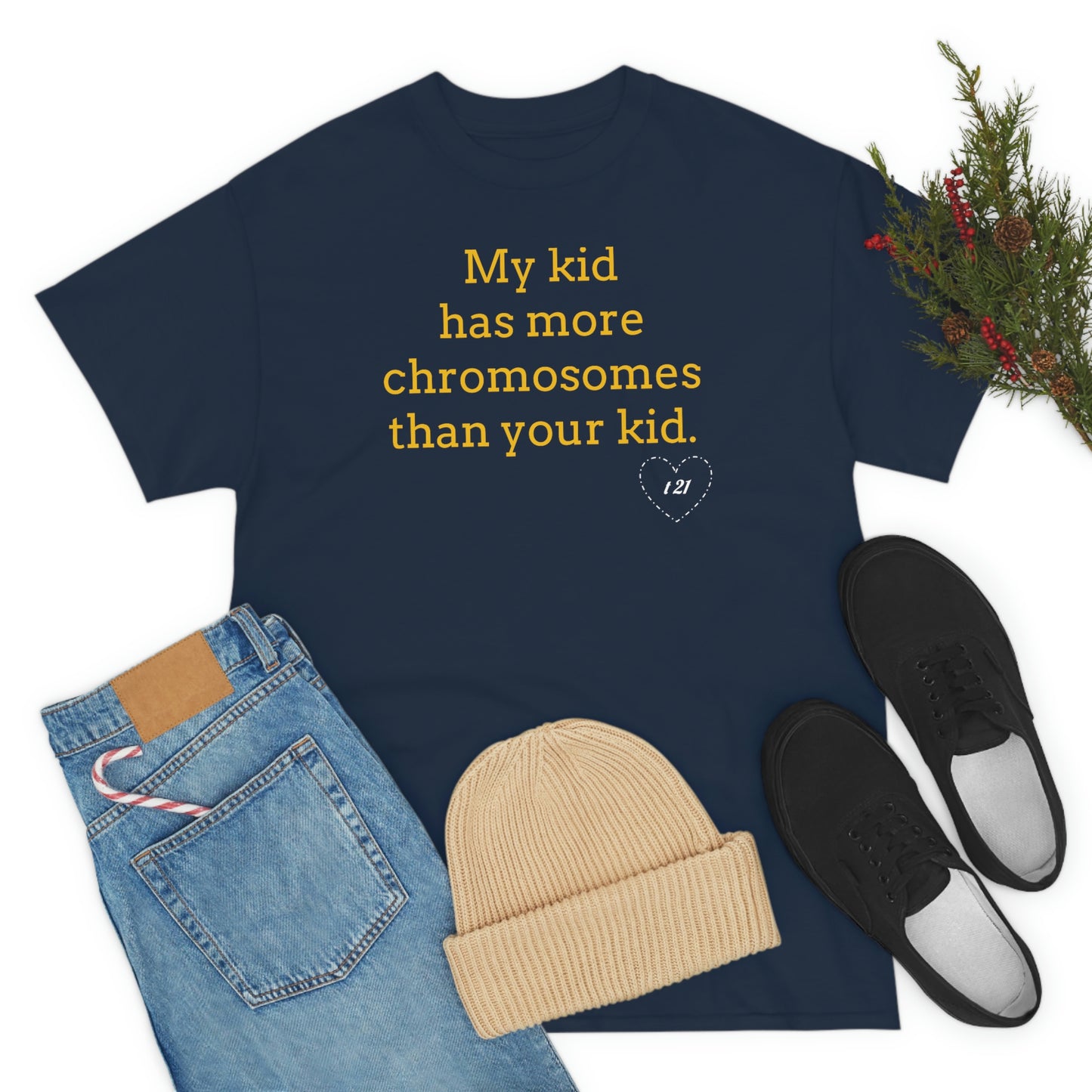 T21 Extra Chromosome Unisex Heavy Cotton Tee