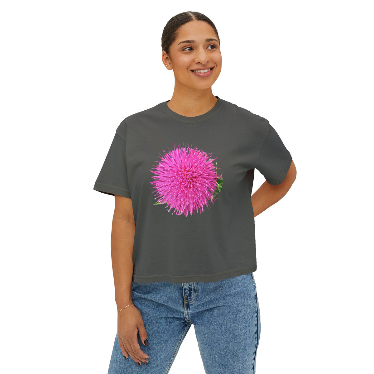 Not In Bouquets - Thistle Cropped Tee