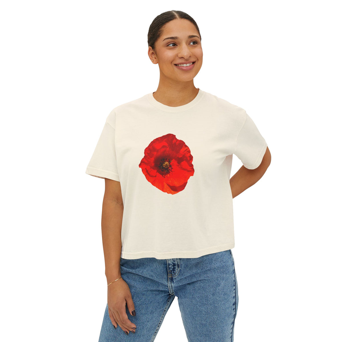 Not In Bouquets - Poppy Cropped Tee