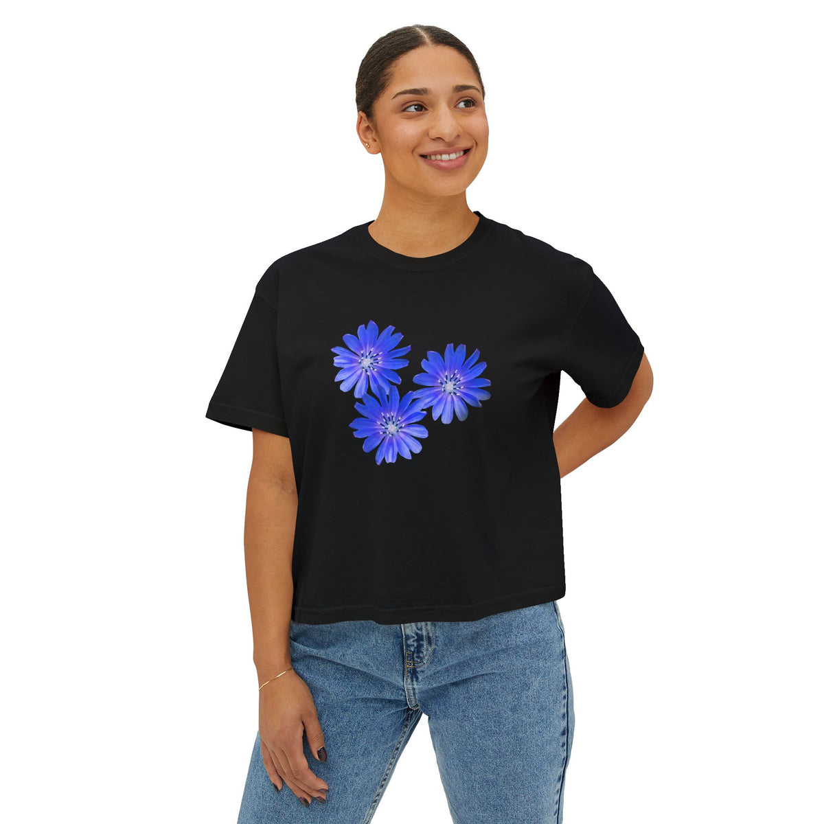 Not In Bouquets - Chicory Cropped Tee