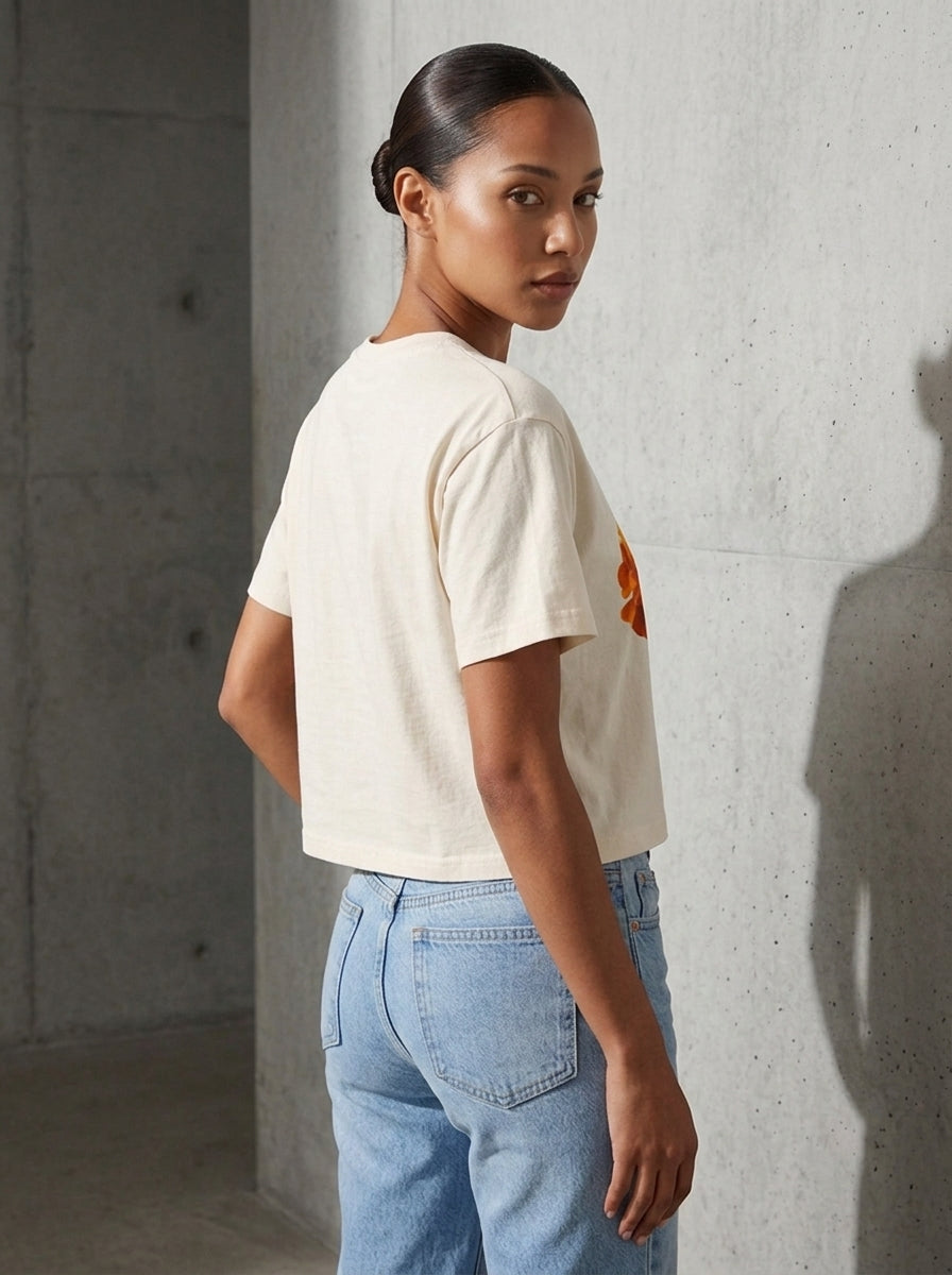 Not In Bouquets - Marigold Cropped Tee