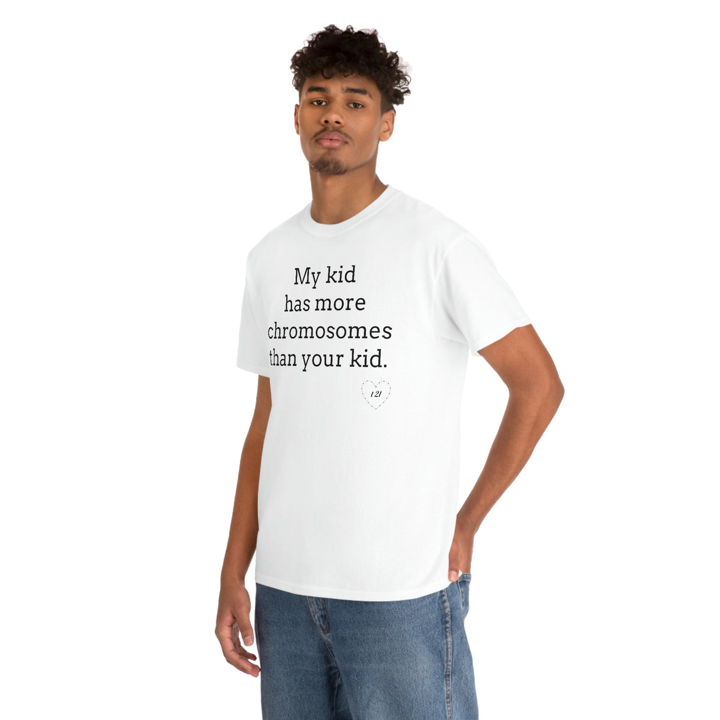 T21 Extra Chromosome Unisex Heavy Cotton Tee