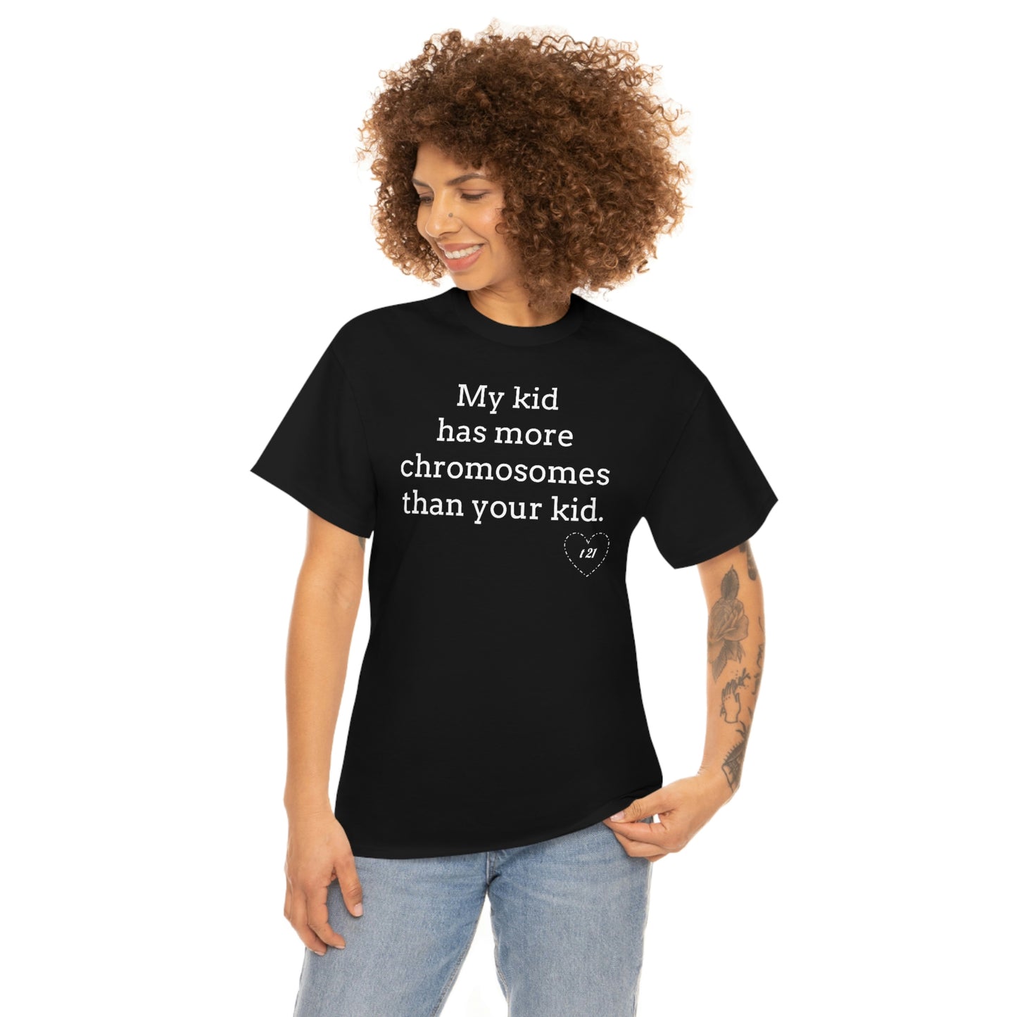 T21 Extra Chromosome Unisex Heavy Cotton Tee