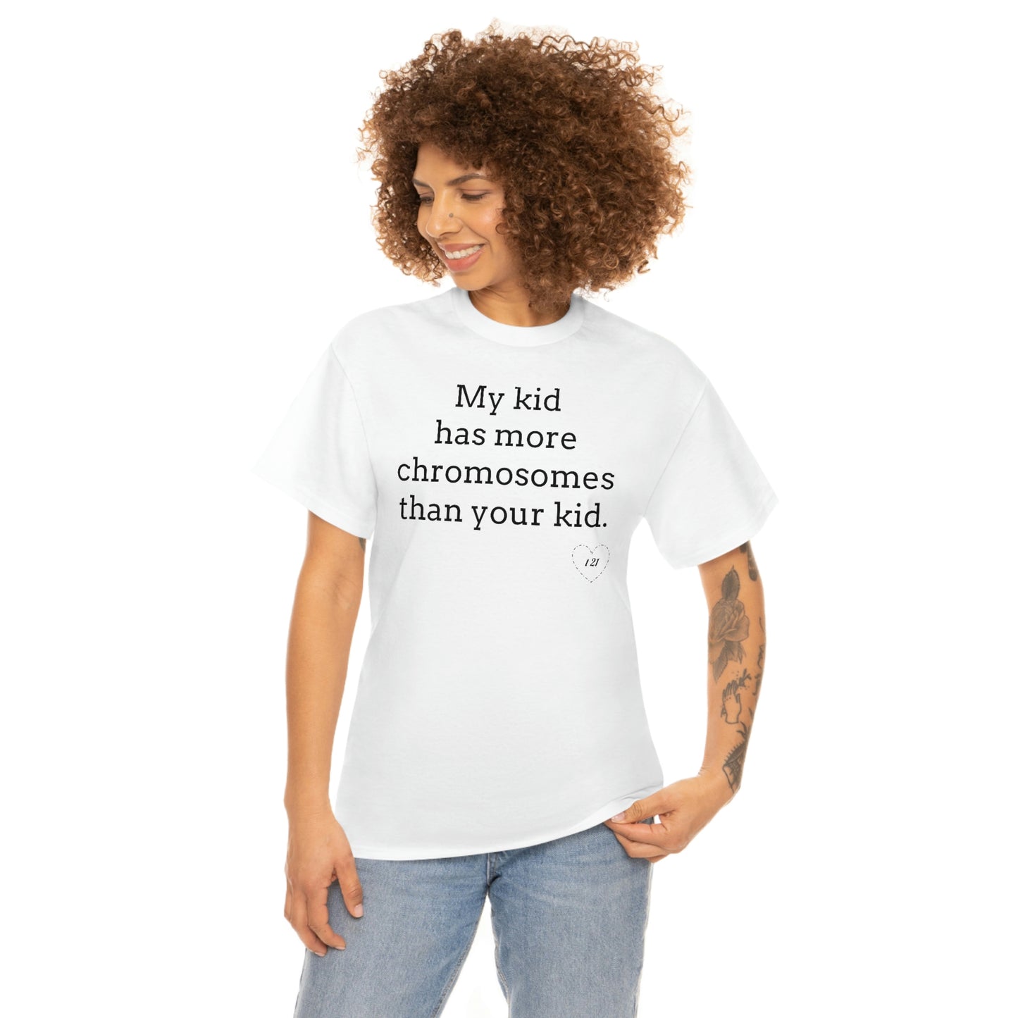 T21 Extra Chromosome Unisex Heavy Cotton Tee