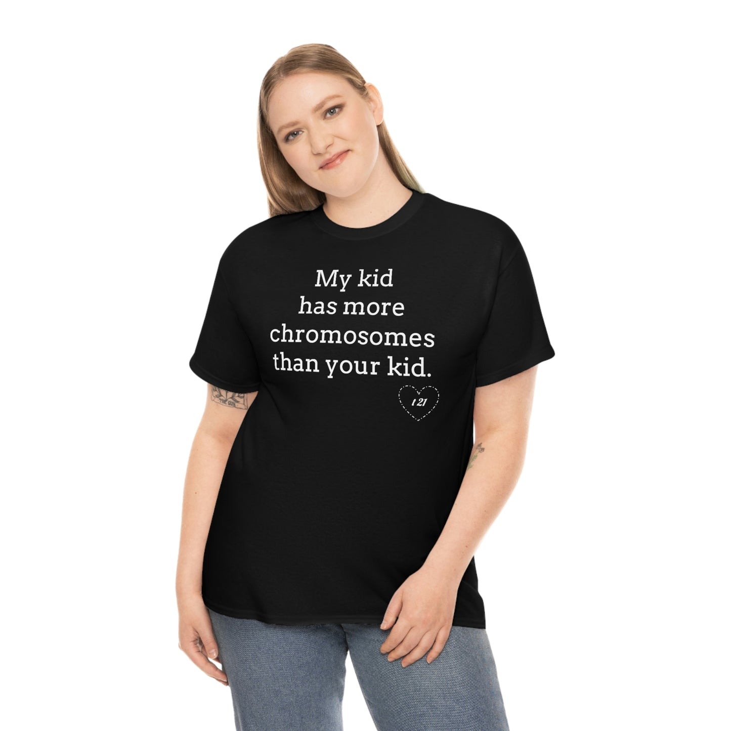 T21 Extra Chromosome Unisex Heavy Cotton Tee